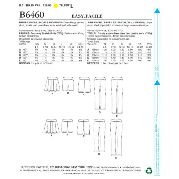 Vintage - Butterick 6460 Pattern - Pleated Skort, and Pull-On Shorts and Pants - Picture 2 of 9